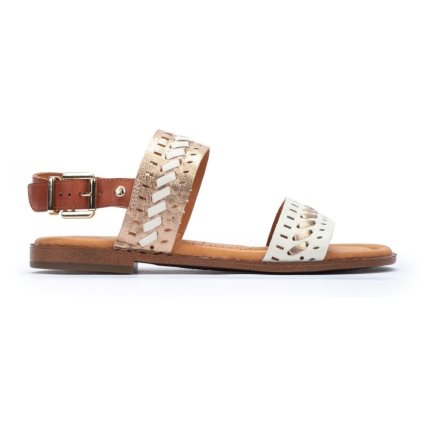 Women's Pikolinos ALGAR Flat Sandals White / Gold | NZ H02Q871